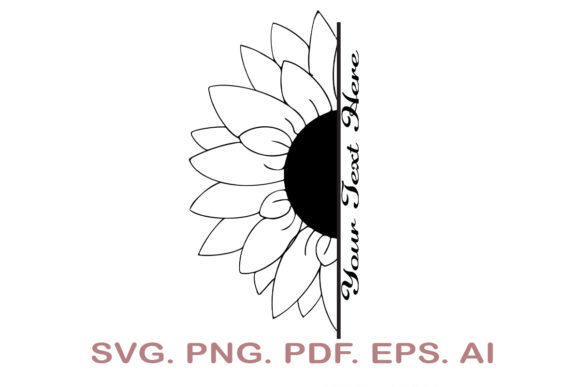 Download Half Sunflower Monogram SVG - Sunflower monogram Collection