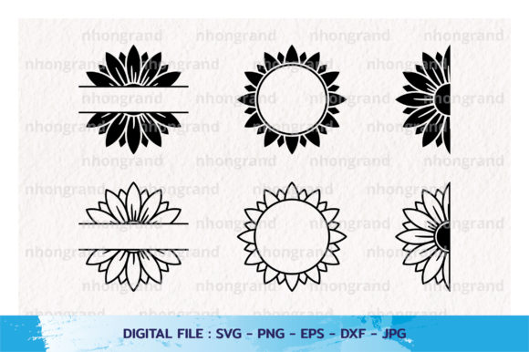 Download Sunflower Monogram Frame for Cut Svg - Sunflower monogram Collection
