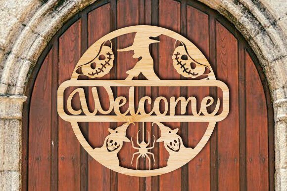 Download Laser Cut Halloween Welcome Gate Sign - Gate sign Collection