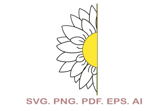 Download Half Sunflower Monogram SVG - Sunflower monogram Collection