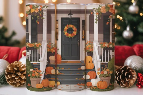 Download Fall Porch Decor 20oz Tumbler Wrap - Fall porch decor Collection