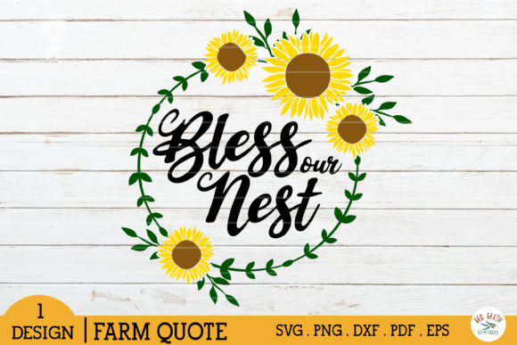 Download Bless Our Nest, Sunflower Monogram - Sunflower monogram Collection
