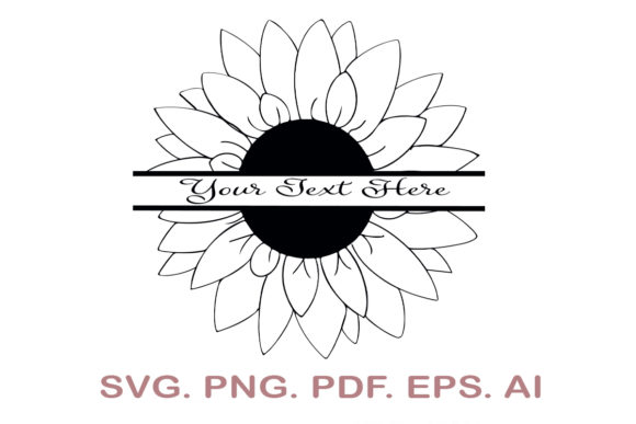 Download Split Sunflower Monogram SVG - Sunflower monogram Collection