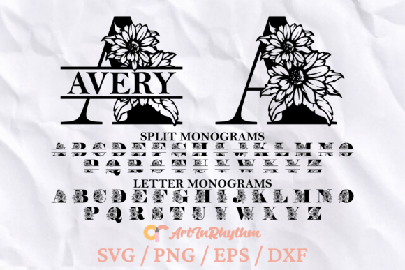 Download Sunflower Monogram Letters Svg, Alphabet - Sunflower monogram Collection