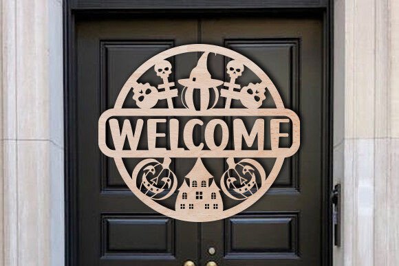 Download Laser Cut Halloween Welcome Gate Sign - Gate sign Collection
