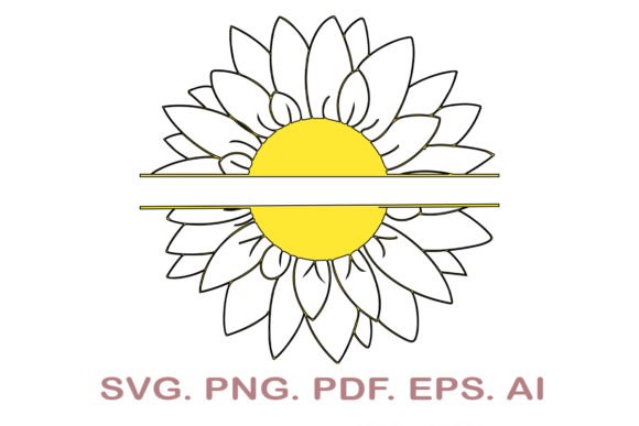 Download Split Sunflower Monogram SVG - Sunflower monogram Collection