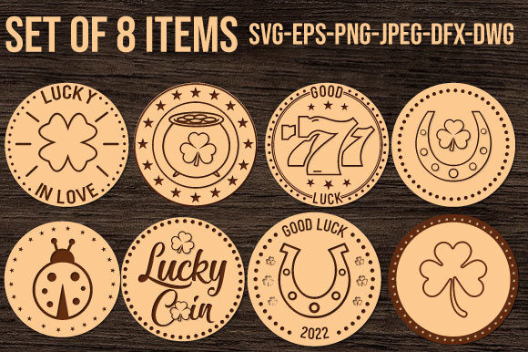 Download Lucky Coins Laser Cut Files Set - Premium Resources