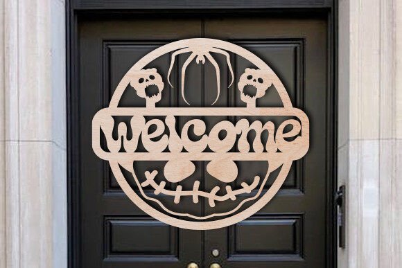 Download Laser Cut Halloween Welcome Gate Sign - Gate sign Collection